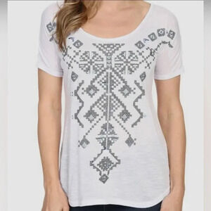 Roper Embroidered Western Aztec Scoop Neck Dolman Tee